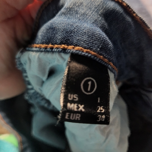 Distressed flare jeans, enjeans, size 1 - Picture 2 of 3